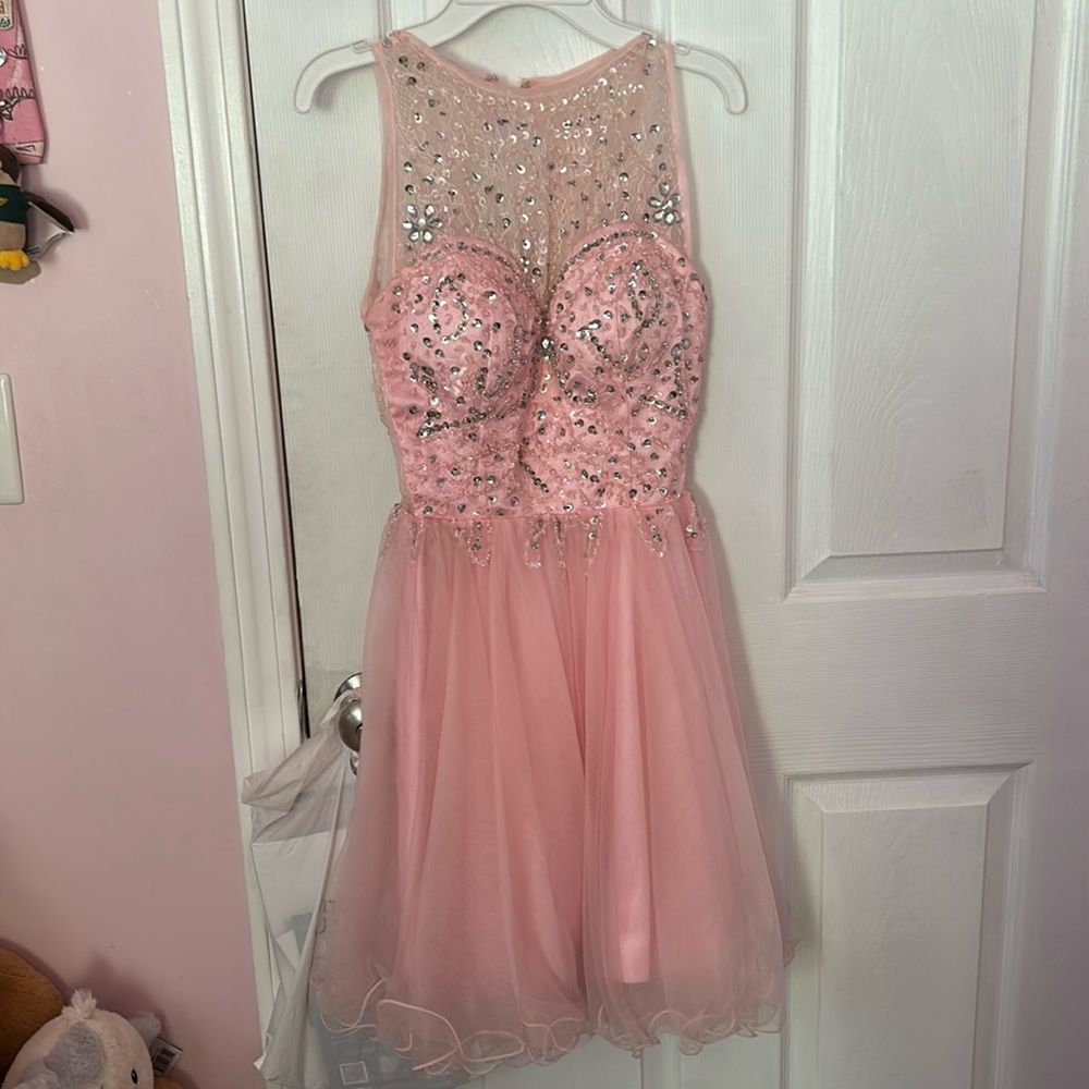 pink dress with jems